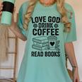 Love God Drink Coffee Read Books For Book Lovers Women's Comfort Colors T-Shirt Violet