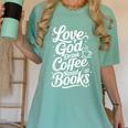 Love God Drink Coffee Read Books Christian Books Lovers Women's Comfort Colors T-Shirt Violet Love God Drink Coffee Read Books Christian Books Lovers Women's Comfort Colors T-Shirt Violet
