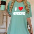I Love Horror Heart Movies TV Show Books Writing Read Women's Comfort Colors T-Shirt Violet