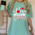 I Love Being A Librarian Library Book Valentine's Day Women's Comfort Colors T-Shirt Violet
