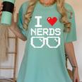 I Love Nerds I Heart Nerds For Science Book Knowledge Geeks Women's Comfort Colors T-Shirt Violet