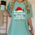 Matching Christmas PJS Most Likely To Read A Book Women's Comfort Colors T-Shirt Violet Matching Christmas PJS Most Likely To Read A Book Women's Comfort Colors T-Shirt Violet