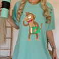Monkey With a Book Women's Comfort Colors T-Shirt Violet