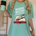 Murder Mystery And a Cup Of Tea Book Humor Women's Comfort Colors T-Shirt Violet