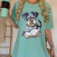 Nerdy Schnauzer Dog Book Lover Glasses Cute Pet For Men Women Kids Women's Comfort Colors T-Shirt Violet