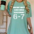 How Many Nights A Week Reading 6-7 67 Teacher Student Books Women's Comfort Colors T-Shirt Violet