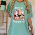 I Have No Shelf Control Ghost Reading Books Pun Women's Comfort Colors T-Shirt Violet
