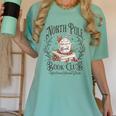 North Pole Book Club Christmas Xmas Hot Cocoa Bookish Women's Comfort Colors T-Shirt Violet
