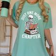 One More Chapter Skeleton Reading Books Lovers Readers Women's Comfort Colors T-Shirt Violet