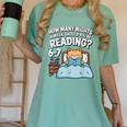 Orange Cat Reading Book 67 Six Seven Meme Women's Comfort Colors T-Shirt Violet