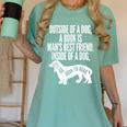 Outside Of A Dog A Book Is Man's Best Friend Apparel Women's Comfort Colors T-Shirt Violet