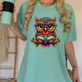 Owl With Glasses And Book Reading Women's Comfort Colors T-Shirt Violet Owl With Glasses And Book Reading Women's Comfort Colors T-Shirt Violet