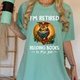Owl I'm Retired Reading Books Is My Job Women's Comfort Colors T-Shirt Violet Owl I'm Retired Reading Books Is My Job Women's Comfort Colors T-Shirt Violet