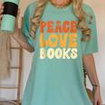 Peace Love Books Men Women Women's Comfort Colors T-Shirt Violet