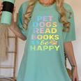 Pet Dogs Read Books Be Happy Dog Lover Women's Comfort Colors T-Shirt Violet