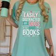 Pet Lover Easily Distracted By Dogs And Books Joke Men Women's Comfort Colors T-Shirt Violet Pet Lover Easily Distracted By Dogs And Books Joke Men Women's Comfort Colors T-Shirt Violet