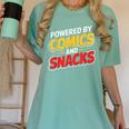 Powered By Comics And Snacks Comic Book Lover Women's Comfort Colors T-Shirt Violet