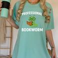 Professional Bookworm Reading Lover Cute Worm Glasses Book Women's Comfort Colors T-Shirt Violet