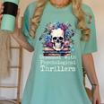 Psychological Thriller Reader Fan Skull Flowers Books Women's Comfort Colors T-Shirt Violet Psychological Thriller Reader Fan Skull Flowers Books Women's Comfort Colors T-Shirt Violet