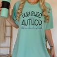 Published Author Est 2024 Ask Me About My Book Authors Books Women's Comfort Colors T-Shirt Violet
