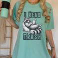 Racoon Reading Spicy Smutty Book Booktok I Read Trashy Books Women's Comfort Colors T-Shirt Violet Racoon Reading Spicy Smutty Book Booktok I Read Trashy Books Women's Comfort Colors T-Shirt Violet
