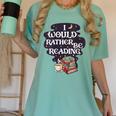 I Would Rather Be Reading Bookworm Book Lover Librarian Kids Women's Comfort Colors T-Shirt Violet I Would Rather Be Reading Bookworm Book Lover Librarian Kids Women's Comfort Colors T-Shirt Violet