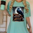 Raven On A Stack Of Books Wisdom Of Odin Women's Comfort Colors T-Shirt Violet Raven On A Stack Of Books Wisdom Of Odin Women's Comfort Colors T-Shirt Violet