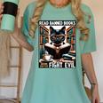 Read Banned Books Drink Coffee Fight Evil Book Reader Lovers Women's Comfort Colors T-Shirt Violet