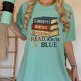 Read Blue Liberty Books July 4th Independence Women's Comfort Colors T-Shirt Violet