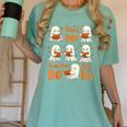 Read Boo KS Read More Bo KS Cute Ghost Reading Book Women's Comfort Colors T-Shirt Violet