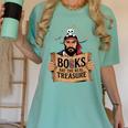 Read Book Reader Library Reading Librarian Pirate Bookworm Women's Comfort Colors T-Shirt Violet