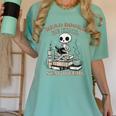 Read Books Be Kind Stay Weird Skeleton Reading Book Lover Women's Comfort Colors T-Shirt Violet Read Books Be Kind Stay Weird Skeleton Reading Book Lover Women's Comfort Colors T-Shirt Violet