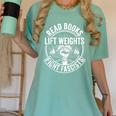 Read Books Lift Weights Fight Fascists Reading Men Women Women's Comfort Colors T-Shirt Violet