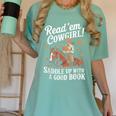Read 'Em Cowgirl Saddle Up With A Good Book Rodeo Bookworm Women's Comfort Colors T-Shirt Violet Read 'Em Cowgirl Saddle Up With A Good Book Rodeo Bookworm Women's Comfort Colors T-Shirt Violet