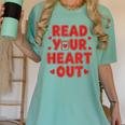 Read Your Heart Out Book Lover Reading Teachers Kids Women's Comfort Colors T-Shirt Violet