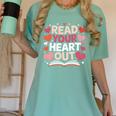 Read Your Heart Out Teacher Valentines Day Reading Book Love Women's Comfort Colors T-Shirt Violet Read Your Heart Out Teacher Valentines Day Reading Book Love Women's Comfort Colors T-Shirt Violet