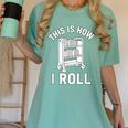 Reader Librarian Library This Is How I Roll Book Cart Meme Women's Comfort Colors T-Shirt Violet