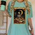 The Reader Tarot Card Book Lover Skeleton Art Goth Style Women's Comfort Colors T-Shirt Violet