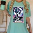 The Reader Tarot Card Reading Skeleton Skull Book Lover Women's Comfort Colors T-Shirt Violet