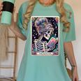 The Reader Tarot Card Women Book Lover Librarian Read Women's Comfort Colors T-Shirt Violet
