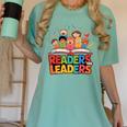 Readers Are Leaders Motivational Reading Book Quote Women's Comfort Colors T-Shirt Violet