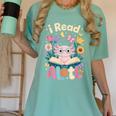 Reading Axolotl Book Lover Wildflowers Women's Comfort Colors T-Shirt Violet Reading Axolotl Book Lover Wildflowers Women's Comfort Colors T-Shirt Violet