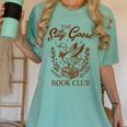 Reading Book Lover Bookish Librarian Silly Goose Book Club Women's Comfort Colors T-Shirt Violet