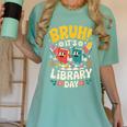 Reading Book Lover School Librarian Bruh It's Library Day Women's Comfort Colors T-Shirt Violet