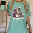 Reading A Book Per Day Keeps Reality Away Skeleton Books Women's Comfort Colors T-Shirt Violet