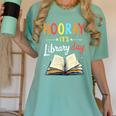 Reading Books Bibliophile Hooray It's Library Day Women's Comfort Colors T-Shirt Violet