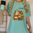 Reading Books Librarian Reader Nerd I'm Ok Teacher School Women's Comfort Colors T-Shirt Violet