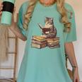 Reading Cat Book Lover Women's Comfort Colors T-Shirt Violet