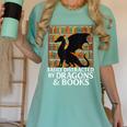 Reading Dragon Easily Distracted By Dragons And Books Women's Comfort Colors T-Shirt Violet Reading Dragon Easily Distracted By Dragons And Books Women's Comfort Colors T-Shirt Violet