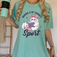 Reading Is My Favorite Sport Saying Cat And Book Lover Women's Comfort Colors T-Shirt Violet